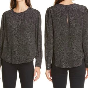 NWT Rails Roslyn Snake Print Long Sleeve Blouse Size S